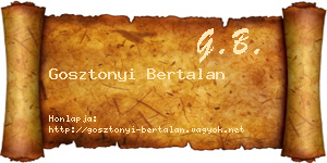 Gosztonyi Bertalan névjegykártya