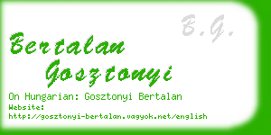 bertalan gosztonyi business card